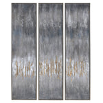 Uttermost 51304 Gray Showers Hand Painted Canvases, Set/3