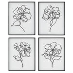 Uttermost 41430 Bloom Black White Framed Prints, Set of 4