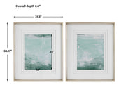 Coastal Patina Modern Framed Prints, Set of 2