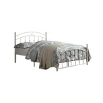 Benzara Arched Shape Full Size Metal Platform Bed with Motif Bars, White