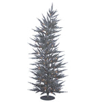 5' Silver Laser Artificial Christmas Tree Clear Dura-lit Incandescent Lights