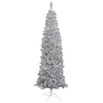 Vickerman 4.5' Silver Pencil Artificial Christmas Tree Warm White Dura-lit LED.