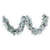 Vickerman B160312LED 9' Flocked Ashton Pine Artificial Christmas Garland Warm White Dura-lit LED Mini Lights