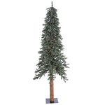 Vickerman B907371LED 7' Natural Bark Alpine Artificial Christmas Tree Warm White Dura-lit LED Lights