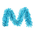 Vickerman B981313LED 9' Sky Blue Artificial Christmas Garland Teal Dura-lit LED Mini Lights