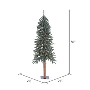 Vickerman B907351LED 5' Natural Bark Alpine Artificial Christmas Tree Warm White Dura-lit LED Lights