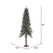 Vickerman B907371LED 7' Natural Bark Alpine Artificial Christmas Tree Warm White Dura-lit LED Lights