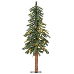 Vickerman B907381LED 2' 3' 4' Natural Bark Alpine Artificial Christmas Tree Set Warm White Dura-lit LED Lights