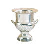 Benzara Brass Wine Bucket With Two Side Handles In Traditional Style, Silver