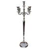 Benzara BM00829 48" Handcrafted 5 Arms Aluminum Candelabra with Fluted Top, Silver