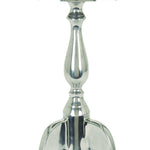 Benzara Traditional Style Aluminum Accent Table With Pedestal Base, Silver