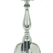 Benzara Traditional Style Aluminum Accent Table With Pedestal Base, Silver