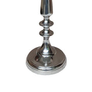 Benzara 21 Inches Handcrafted 3 Arms Aluminum Candelabra in Traditional Style, Polished Silver