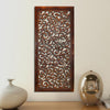 Benzara Rectangular Mango Wood Wall Panel with Cutout Scrollwork Details, Brown
