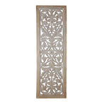 Benzara BM01909 Attractive Mango Wood Wall Panel Hand Crafted With Intricate Details, White