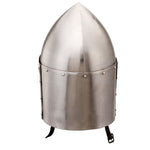 Benzara Medieval Metal Crusader Helmet, Gold and Silver