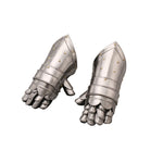 Benzara Metal Armor Hand Gloves Pair, Silver