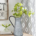 Benzara Farmhouse Style Galvanized Metal Jug with Handle, Gray