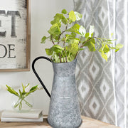 Benzara Farmhouse Style Galvanized Metal Jug with Handle, Gray