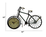 Benzara Cycle Shaped Metal Table Clock With Analog Display, Multicolor