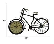 Benzara Cycle Shaped Metal Table Clock With Analog Display, Multicolor