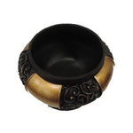 Benzara Traditional Lidded Decorative Box With Intricate Carvings, Black and Gold