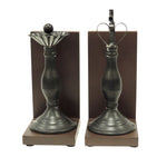 Benzara Decorative Royal King and Queen Polystone Bookends, Pair of Two, Black