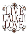 Benzara BM03099  Live Laugh Love Metal Wall Art, Brown