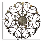 Benzara Fabulous Metal Wall Decor with Intricate Design, Bronze