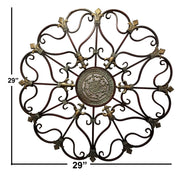 Benzara Fabulous Metal Wall Decor with Intricate Design, Bronze