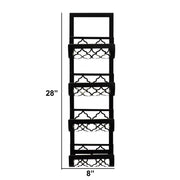 Benzara Metal Wall Wine Rack with 4 Bottle Holders