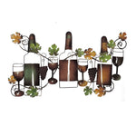 Benzara Classy Metal Based Wine Wall Decor, Multicolor