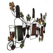 Benzara Classy Metal Based Wine Wall Decor, Multicolor