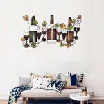 Benzara Classy Metal Based Wine Wall Decor, Multicolor