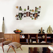 Benzara Classy Metal Based Wine Wall Decor, Multicolor