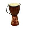 Benzara Decorative Wood and Leather Djembe Drum with Side Handle, Large, Brown and Cream