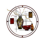 Benzara Aesthetically Charmed Round Metal Wall Decor, Multicolor
