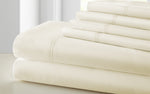 Tours 6 Piece Cotton King Size Sheet Set with Double Hem The Urban Port, Cream