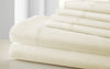 Tours 6 Piece Cotton Queen Size Sheet Set with Double Hem The Urban Port, Cream