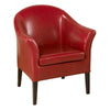 Benzara Leatherette Club Chair with Curved Backrest and Flared Armrest, Red