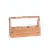 Benzara Wooden Toolbox with 3 Compartments and Handle, Brown