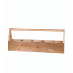 Benzara Wooden Toolbox with 5 Compartments and Handle, Brown