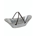 Benzara Metal Storage Basket with Two Handles, Large, Gray