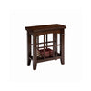 Benzara Wooden End Table with Criss Cross Design, Espresso Brown