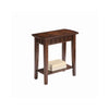 Benzara Rectangular End Table with Harlequin Pattern Top and Tapered Legs, Brown