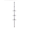 Benzara BM101199 3 Racks Metal Frame Telescopic Pole with Tubular Legs, Chrome