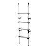 Benzara BM101200 4 Tier Telescopic Metal Frame Clothes Rack, Silver and Black