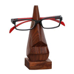 Benzara Hand Carved Wooden Nose Shaped Spectacle Holder, Brown