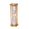 Benzara Classical Hourglass 5 Minute Sand Timer Decor in Brass