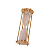 Benzara Classical Hourglass 5 Minute Sand Timer Decor in Brass